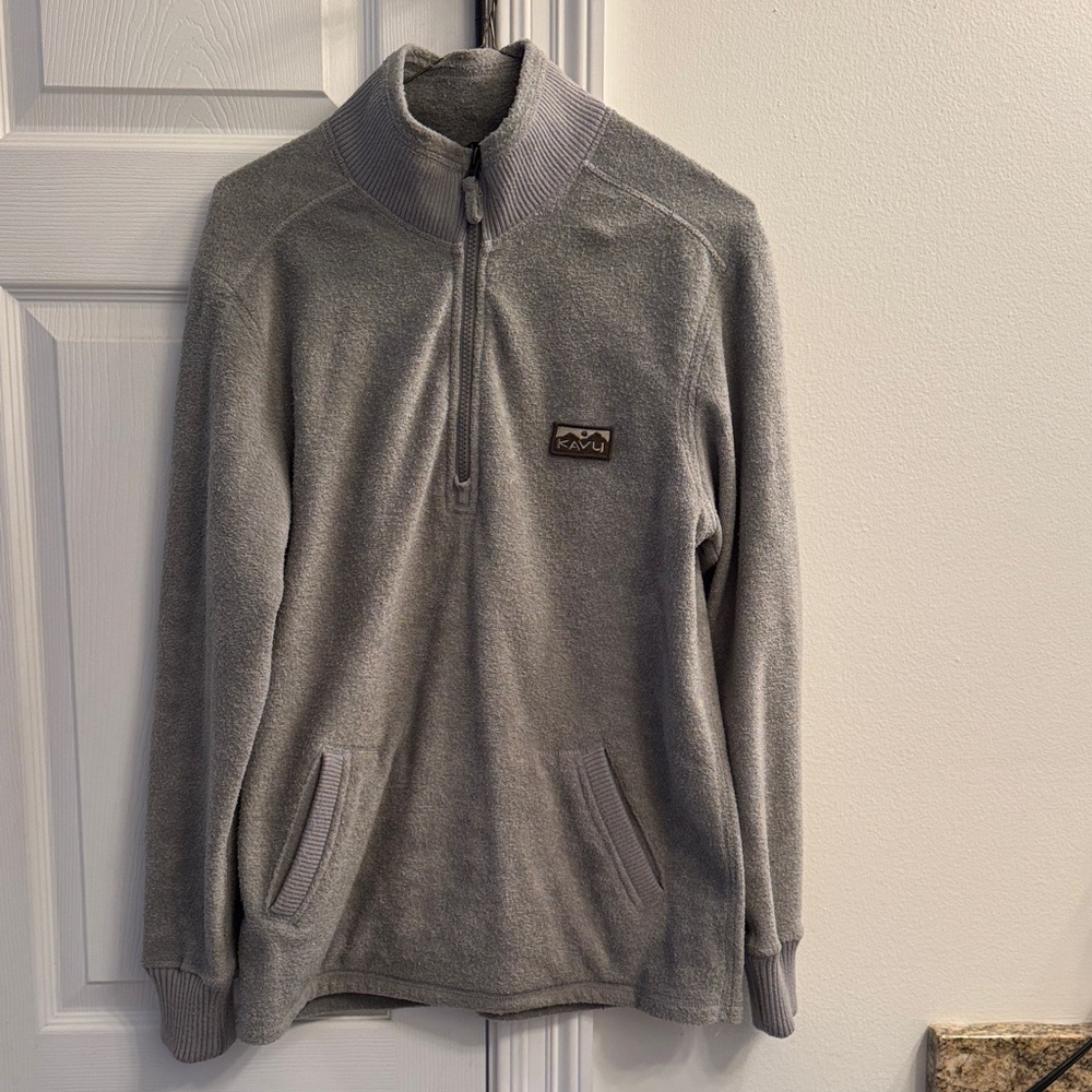 Kavu Gray Zip-Up Sweater